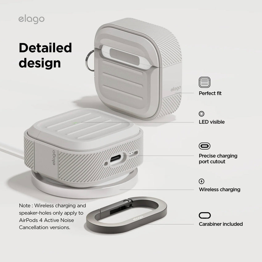 Elago Armor Hang case for AirPods G4 - Stone