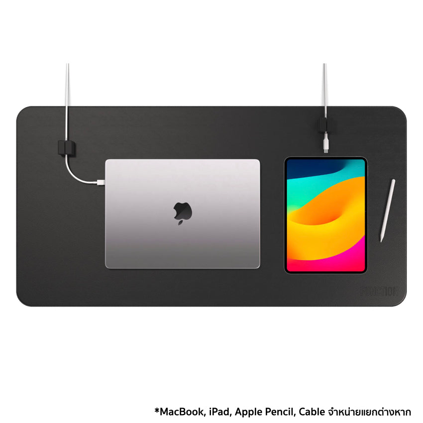 Function 101 Desk Mat Pro Black + 2 Black Cable Blocks
