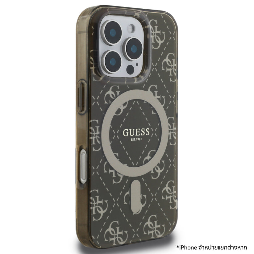 เคสไอโฟน 4G Tone รองรับ MagSafe สำหรับ iPhone 16 Pro Max สี Brown ป้องกันกระแทก จากแบรนด์ GUESS