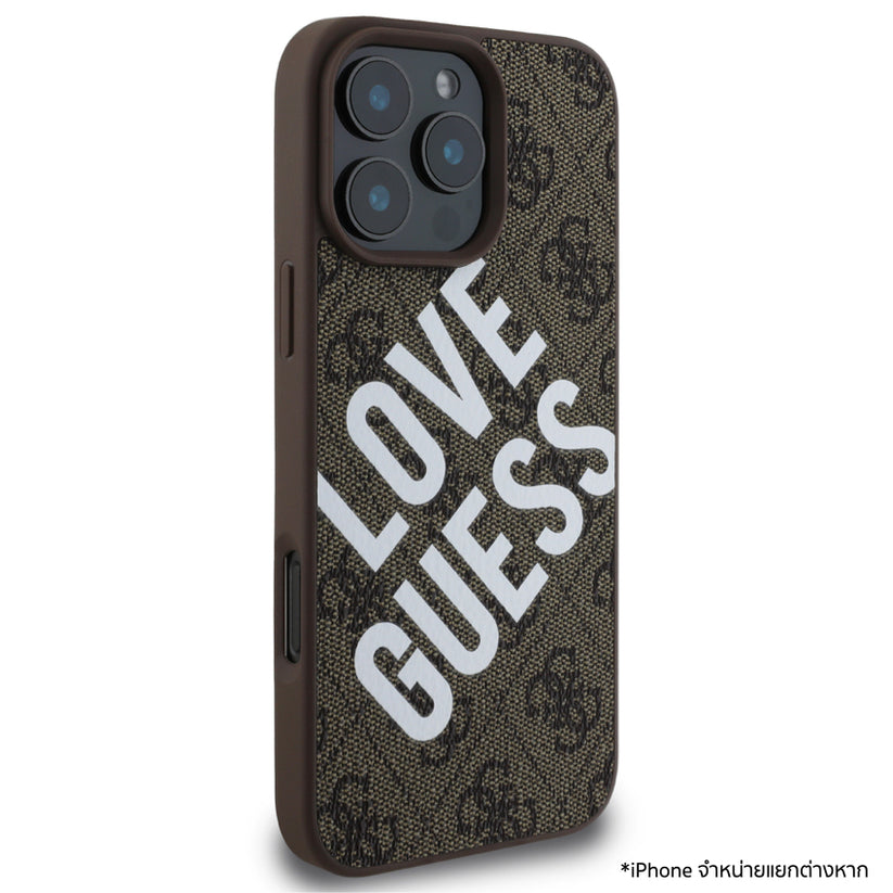 เคสไอโฟน Love Guess สำหรับ iPhone 16 Pro Max สี Brown ป้องกันกระแทก แบรนด์ GUESS