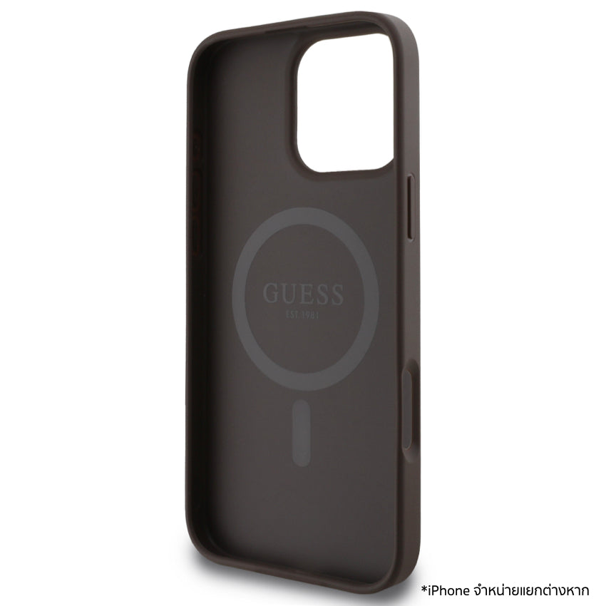 เคสไอโฟน Love Guess สำหรับ iPhone 16 Pro Max สี Brown รองรับ MagSafe แบรนด์ GUESS