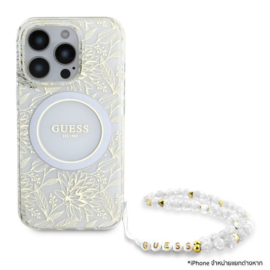 เคสไอโฟน Flower Allover สำหรับ iPhone 16 Pro Max สี White จากแบรนด์ GUESS