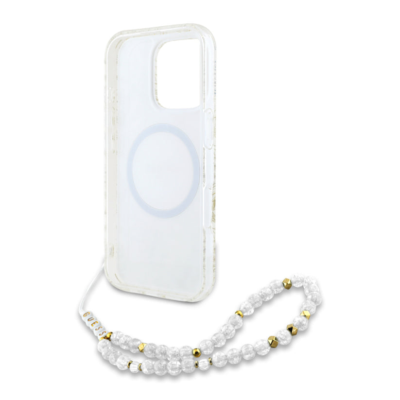 เคสไอโฟน Flower Allover สำหรับ iPhone 16 Pro สี White รองรับ MagSafe จากแบรนด์ GUESS