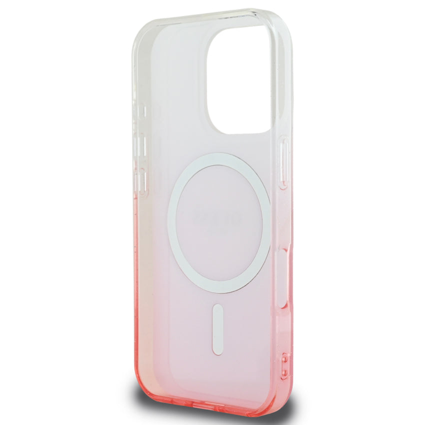 เคสไอโฟน Glitter Gradient รองรับ MagSafe สำหรับ iPhone 16 Pro Max สี Pink หรูหรา จากแบรนด์ GUESS