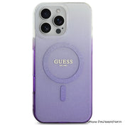 เคสไอโฟน Glitter Gradient รองรับ MagSafe สำหรับ iPhone 16 Pro Max สี Purple จากแบรนด์ GUESS