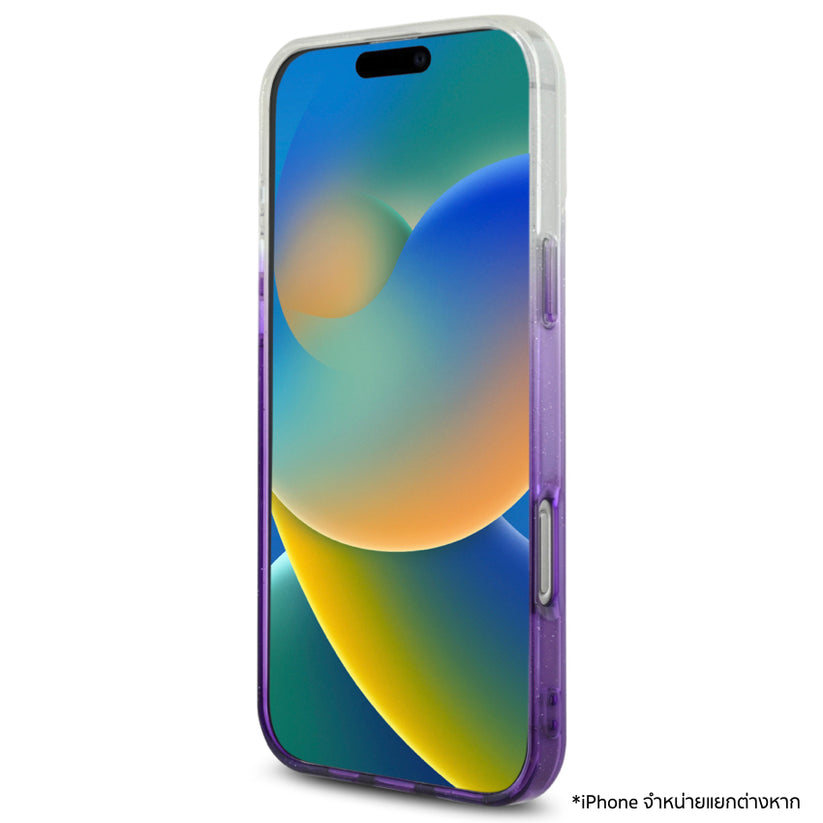 เคสไอโฟน Glitter Gradient รองรับ MagSafe สำหรับ iPhone 16 Pro Max สี Purple ขอบยกสูงขึ้น จากแบรนด์ GUESS