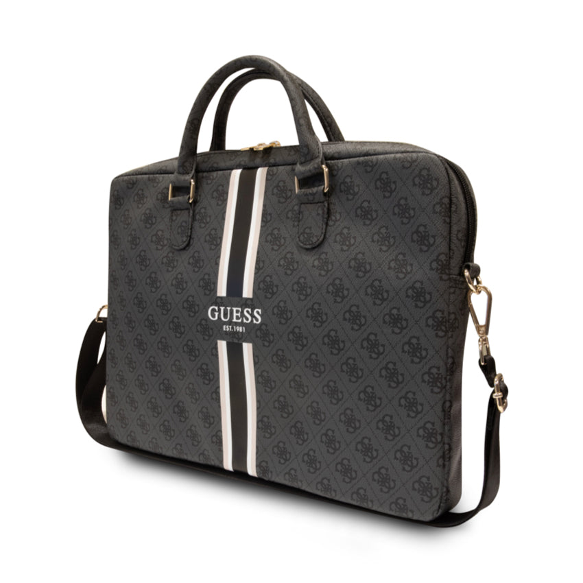 กระเป๋าคอมพิวเตอร์ 16 นิ้ว Guess PU 4G With Printed Stripes  สี Black