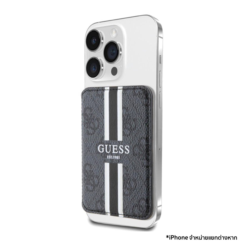 กระเป๋าใส่บัตร PU 4G Stripes รองรับ MagSafe สี Black