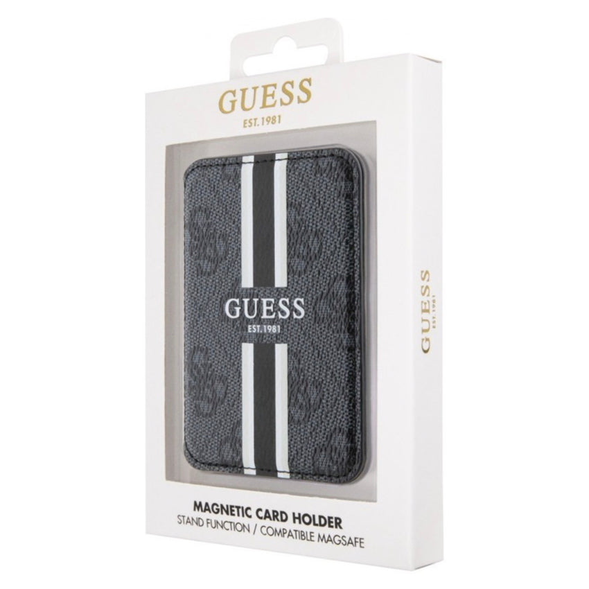 กระเป๋าใส่บัตร Stripes รองรับ MagSafe สี Black ใส่บัตรได้ 2 ใบ จากแบรนด์ GUESS