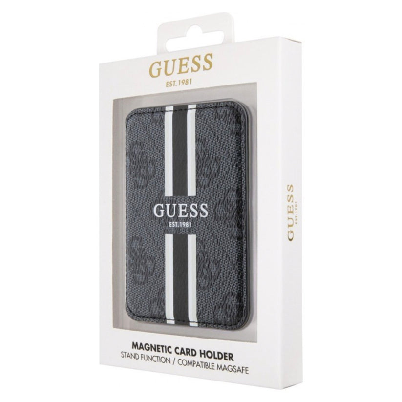 กระเป๋าใส่บัตร Stripes รองรับ MagSafe สี Black ใส่บัตรได้ 2 ใบ จากแบรนด์ GUESS