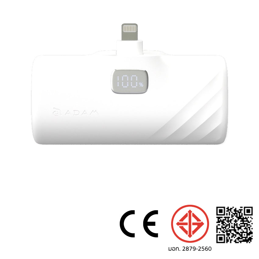 แบตเตอรี่สำรองพกพา Adam Element Gravity F5L (5000 mAh) สี White