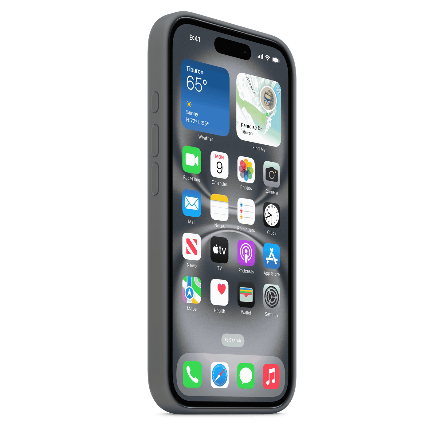 Apple Silicone Case MagSafe iPhone 16 - Stone Gray