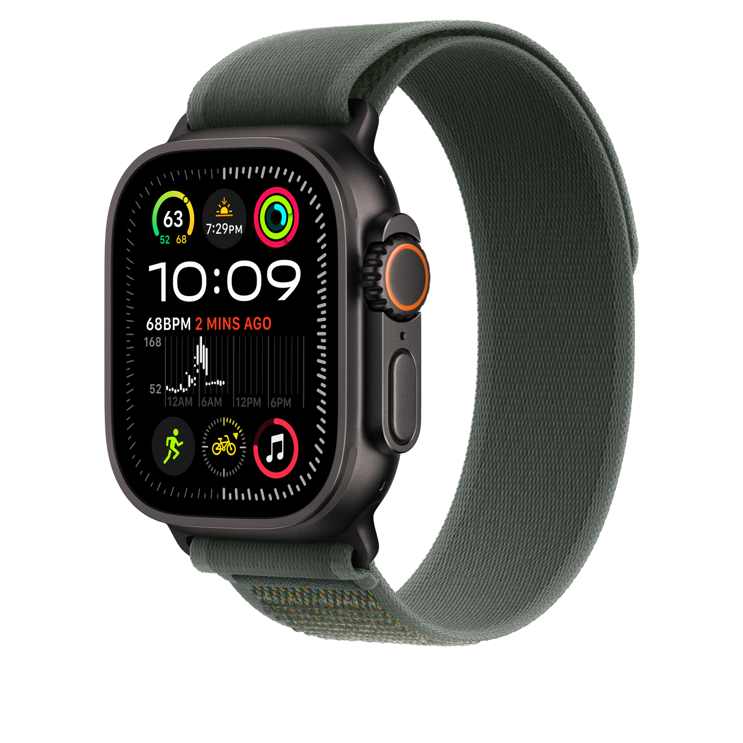 Apple Trail Loop 49mm M/L - BlackTitaniumFinish/Green