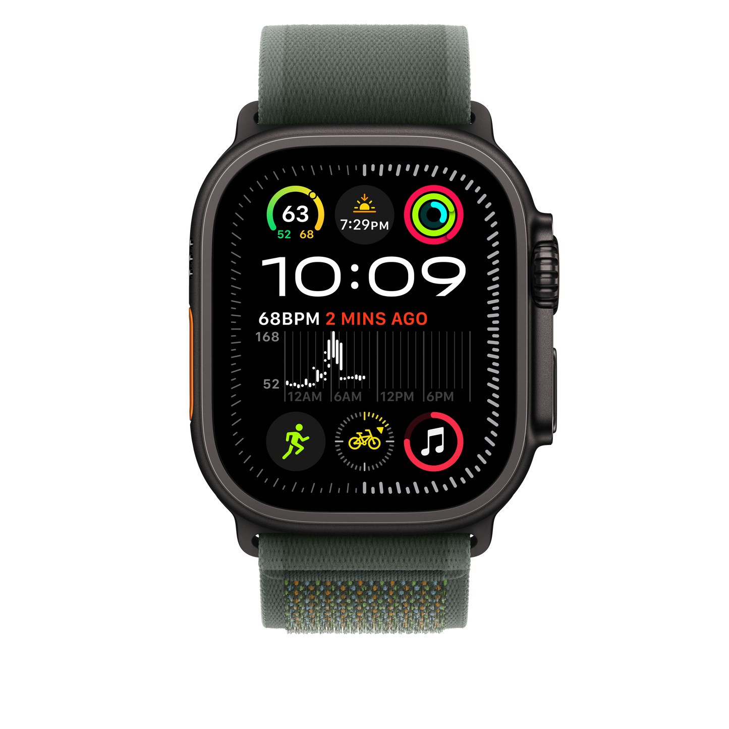 Apple Trail Loop 49mm M/L - BlackTitaniumFinish/Green