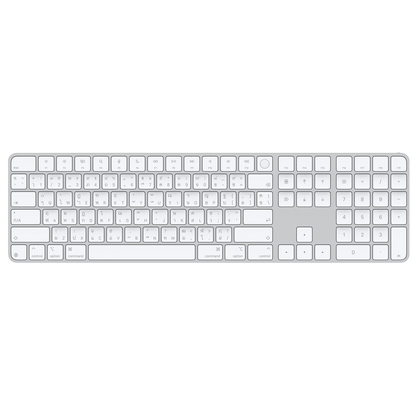 Magic Keyboard พร้อม Touch ID สำหรับ Mac ที่ใช้ชิป Apple silicon รุ่นภาษาไทย ปุ่มสีขาว ดีไซน์บาง เบา ใช้งานสะดวก ปลอดภัยทุกการปลดล็อก