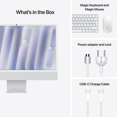 24-inch iMac with Retina 4.5K display: Apple M4 chip with 8-core CPU and 8‑core GPU, 256GB SSD - Silver