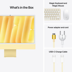 24-inch iMac with Retina 4.5K display: Apple M4 chip with 8-core CPU and 8‑core GPU, 256GB SSD - Yellow