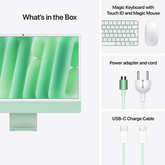 24-inch iMac with Retina 4.5K display: Apple M4 chip with 10-core CPU and 10-core GPU, 256GB SSD - Green