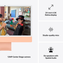 24-inch iMac with Retina 4.5K display: Apple M4 chip with 10-core CPU and 10-core GPU, 256GB SSD - Orange