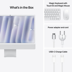 24-inch iMac with Retina 4.5K display: Apple M4 chip with 10-core CPU and 10-core GPU, 256GB SSD - Silver
