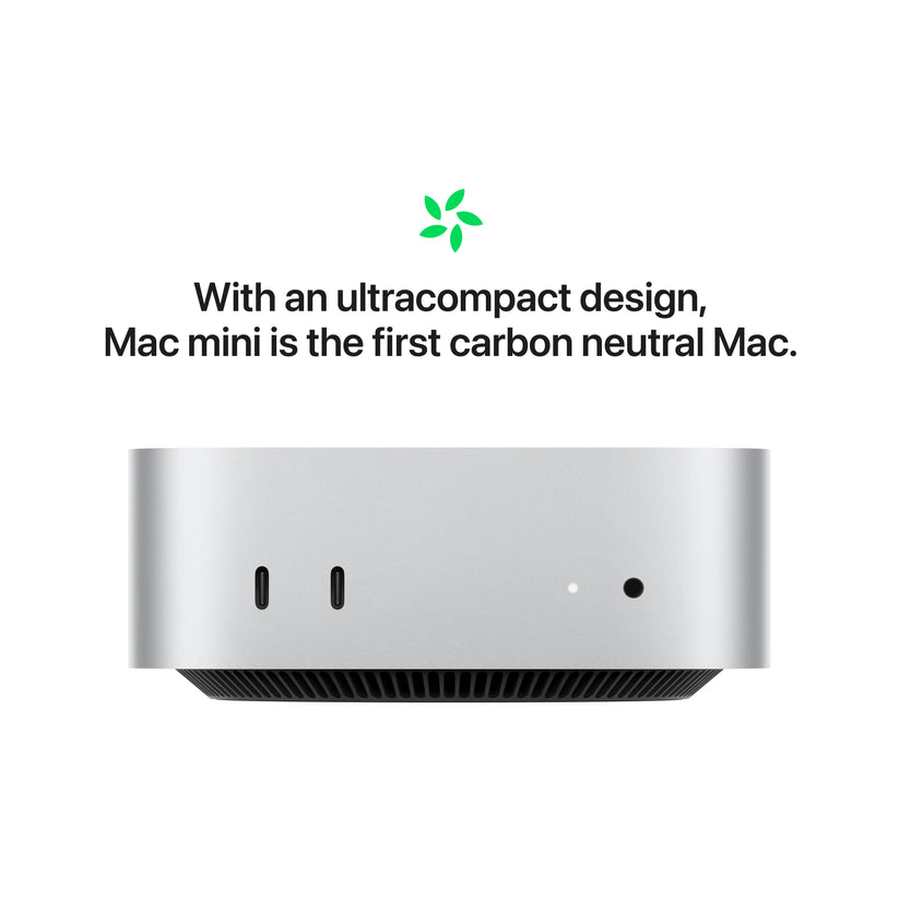 Mac mini: Apple M4 chip with 10-core CPU and 10-core GPU, 512GB SSD - Silver