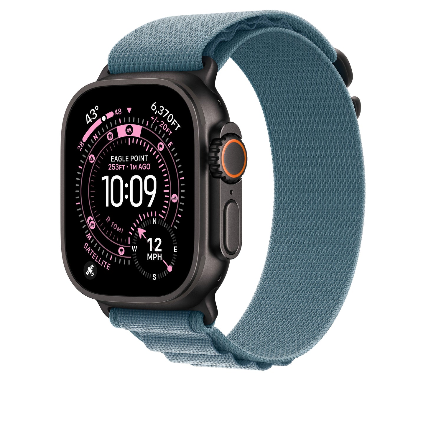 49mm Light Blue Alpine Loop - Small - Black Titanium Finish