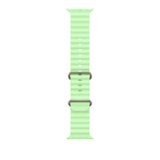 49mm Neon Green Ocean Band - Natural Titanium Finish