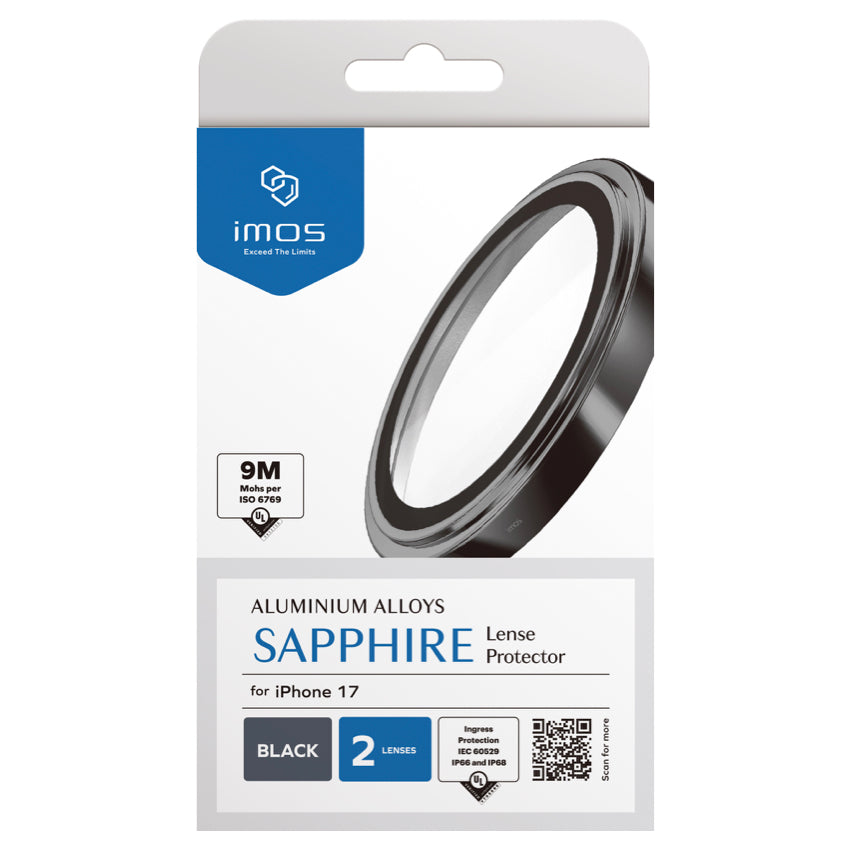 ฟิล์มกระจกป้องกันเลนส์ Sapphire Aluminum สำหรับ iPhone 17 สี Black กันกระแทก แบรนด์ IMOS