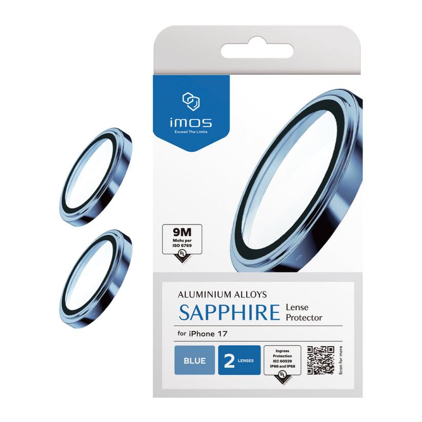 ฟิล์มกระจกป้องกันเลนส์ Sapphire Aluminum สำหรับ iPhone 17 สี Blue แบรนด์ IMOS