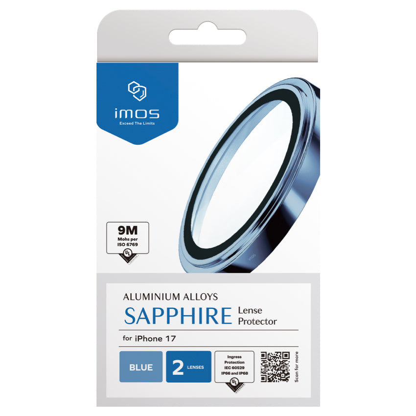 ฟิล์มกระจกป้องกันเลนส์ Sapphire Aluminum สำหรับ iPhone 17 สี Blue กันกระแทก แบรนด์ IMOS