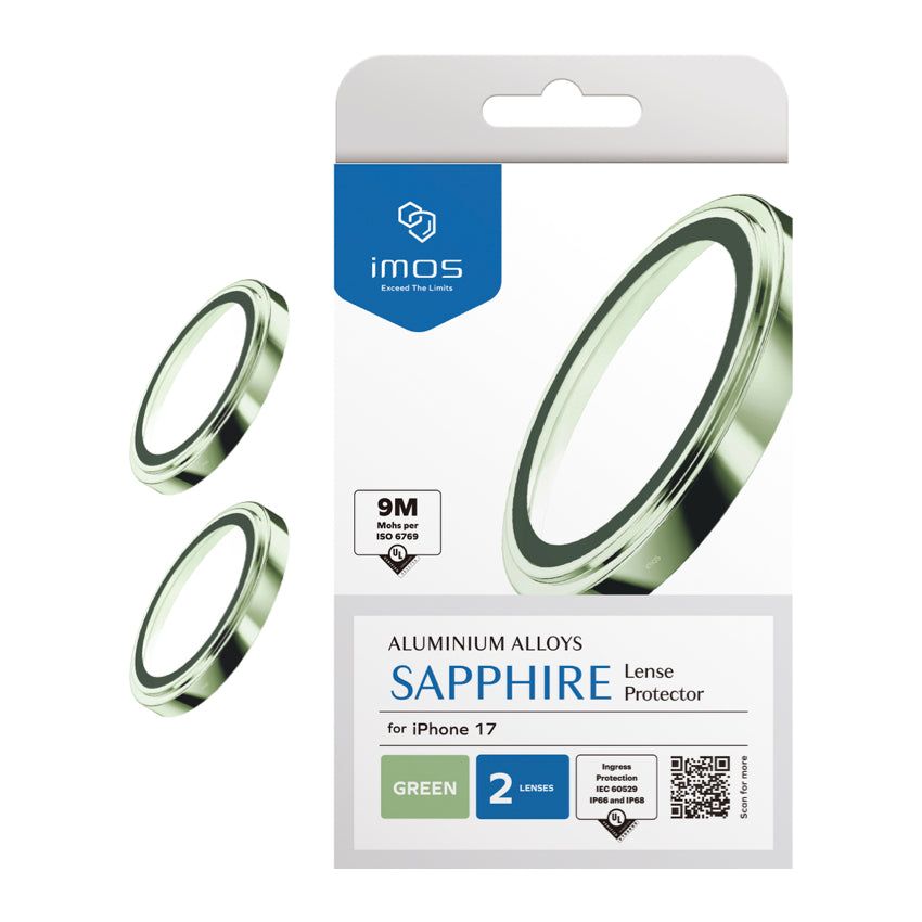 ฟิล์มกระจกป้องกันเลนส์ Sapphire Aluminum สำหรับ iPhone 17 สี Green แบรนด์ IMOS
