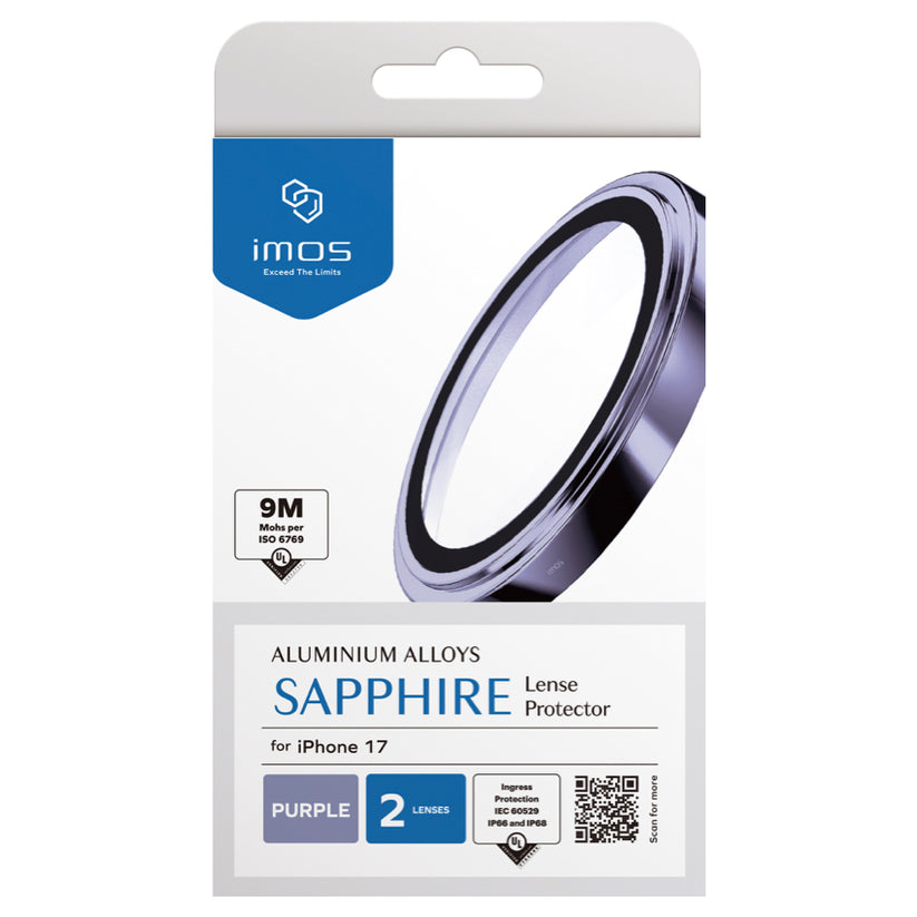 ฟิล์มกระจกป้องกันเลนส์ Sapphire Aluminum สำหรับ iPhone 17 สี Purple กันกระแทก แบรนด์ IMOS