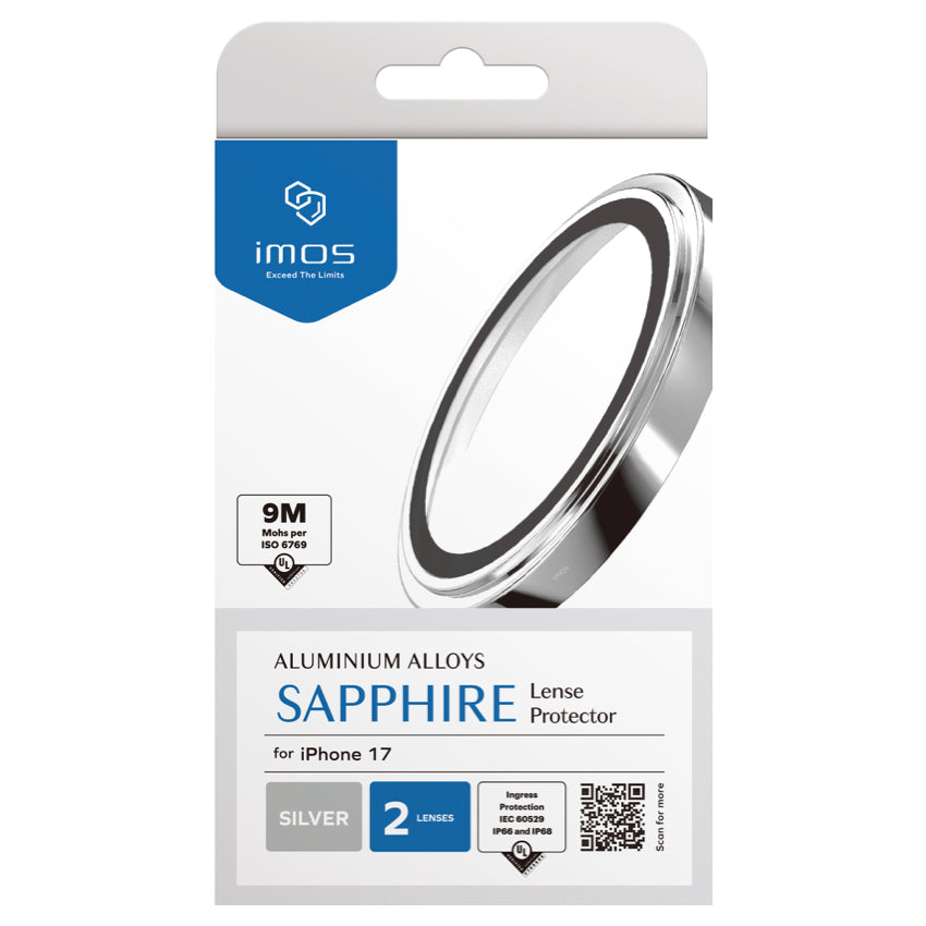 ฟิล์มกระจกป้องกันเลนส์ Sapphire Aluminum สำหรับ iPhone 17 สี Silver กันกระแทก แบรนด์ IMOS