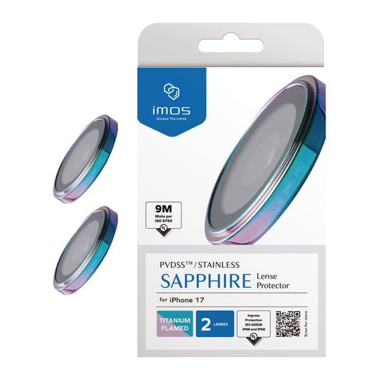 ฟิล์มกระจกป้องกันเลนส์ Sapphire Stainless สำหรับ iPhone 17 สี Burnt Titanium แบรนด์ IMOS