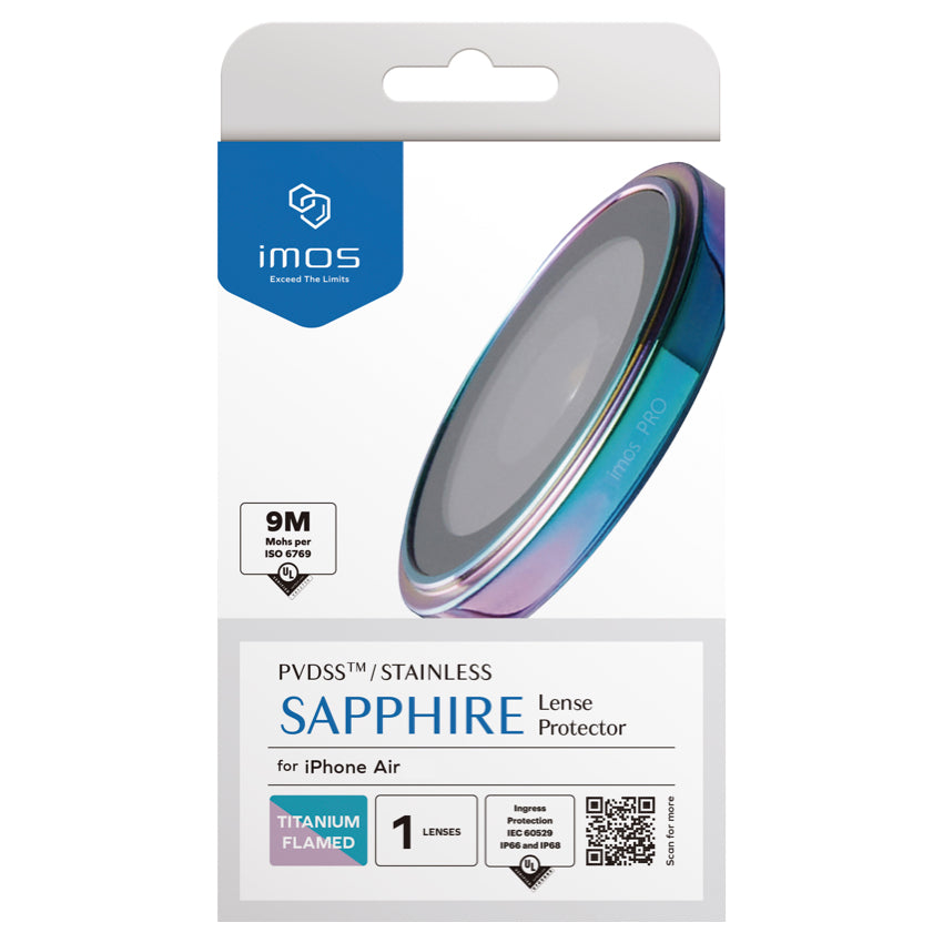 ฟิล์มกระจกป้องกันเลนส์ iPhone Air imos Sapphire Stainless - Burnt Titanium