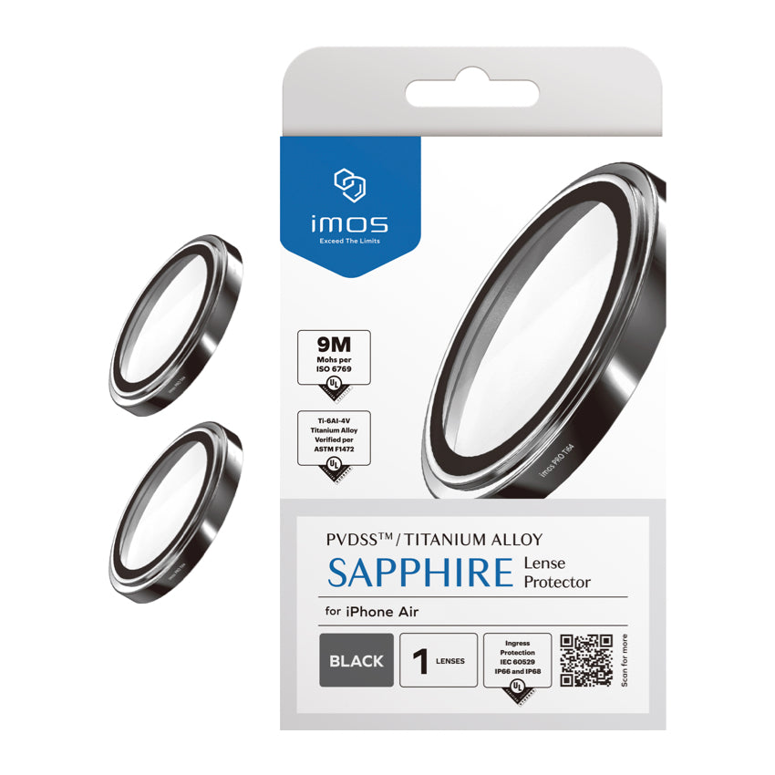 ฟิล์มกระจกกันเลนส์ Sapphire Titanium สำหรับ iPhone Air สี Black แบรนด์ IMOS