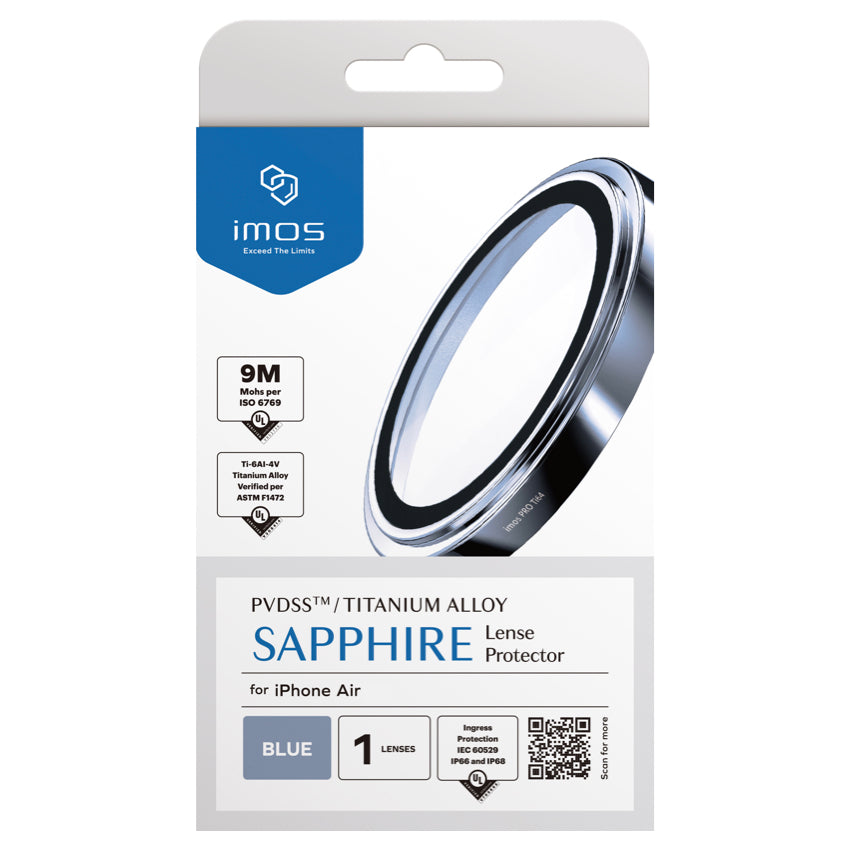 ฟิล์มกระจกกันเลนส์ Sapphire Titanium สำหรับ iPhone Air สี Blue กันกระแทก แบรนด์ IMOS