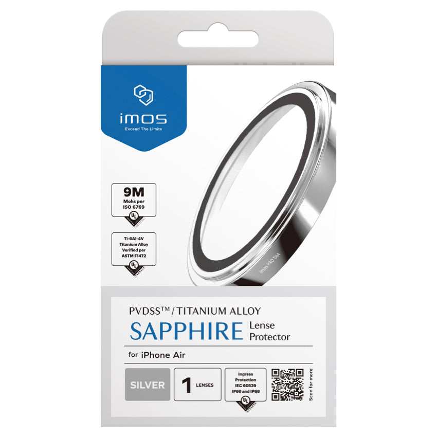 ฟิล์มกระจกกันเลนส์ Sapphire Titanium สำหรับ iPhone Air สี Silver กันกระแทก แบรนด์ IMOS