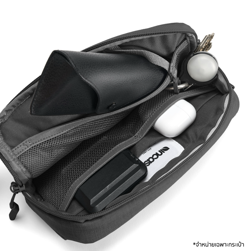 กระเป๋าสะพายข้าง และ คาดเอว City 2.0 Sling สี Black ช่องเก็บแบบตาข่าย จากแบรนด์ INCASE