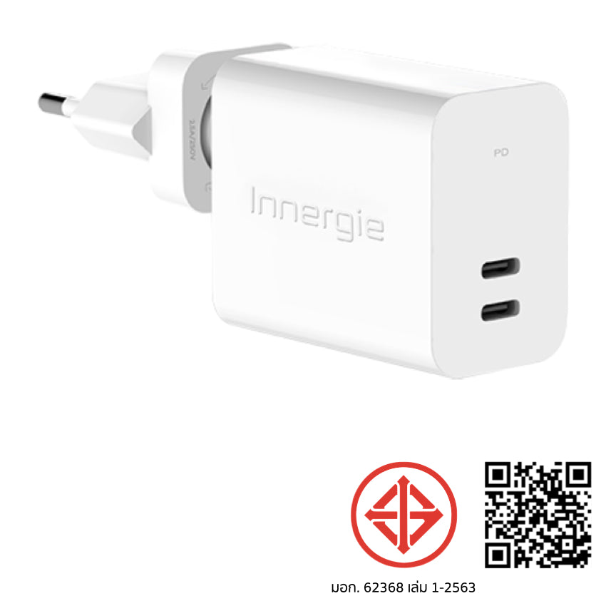หัวชาร์จ Innergie C6 Duo II USB-C Power Adapter (ปลั๊ก TH)