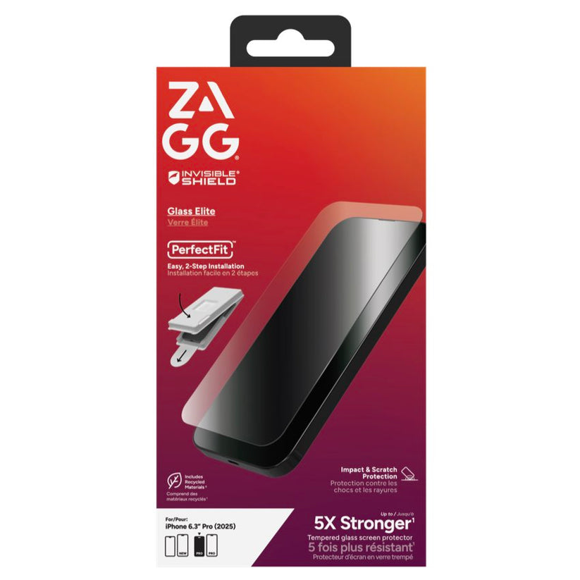 ฟิล์มกระจก INVISIBLESHIELD Glass Elite สำหรับ iPhone 17 Pro แข็งแรงกว่า 5 เท่า กันรอยขีดข่วนสูงสุด ติดตั้งง่ายใสเคลียร์