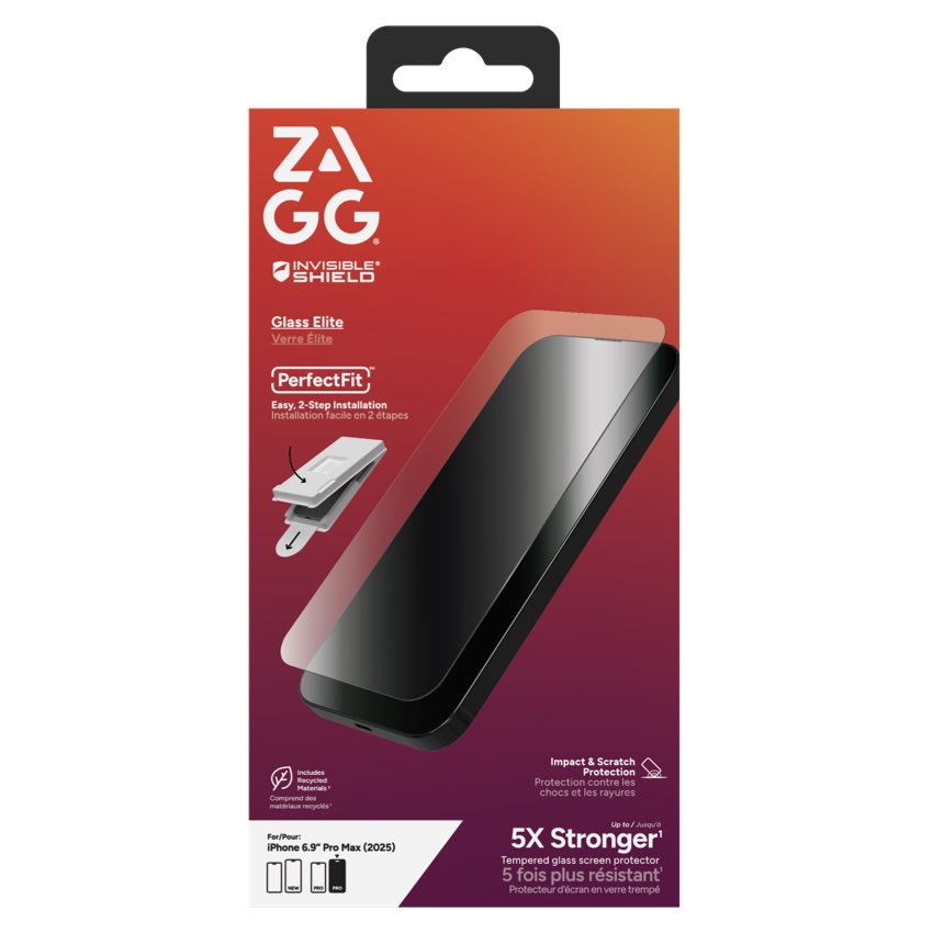 ฟิล์มกระจก INVISIBLESHIELD Glass Elite สำหรับ iPhone 17 Pro Max แข็งแรงกว่า 5 เท่า กันรอยขีดข่วนสูงสุด ติดตั้งง่ายใสเคลียร์