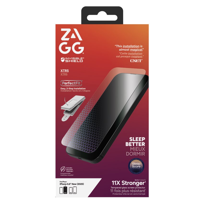 ฟิล์มกระจกกันรอย INVISIBLESHIELD Glass XTR5 สำหรับ iPhone 17 Pro แข็งแรงกว่า 11 เท่า ลดแสงฟ้า ป้องกันรอย ครอบคลุมเต็มจอ ติดตั้งง่าย