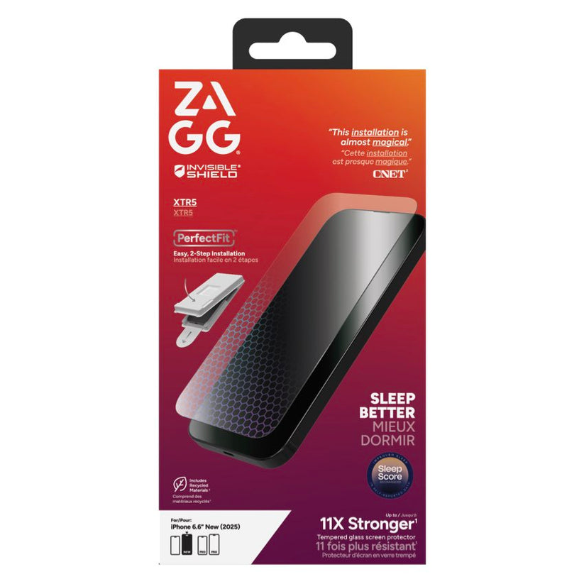 ฟิล์มกระจกกันรอย INVISIBLESHIELD Glass XTR5 สำหรับ iPhone 17 Pro แข็งแรงกว่า 11 เท่า ลดแสงฟ้า ป้องกันรอย ครอบคลุมเต็มจอ ติดตั้งง่าย