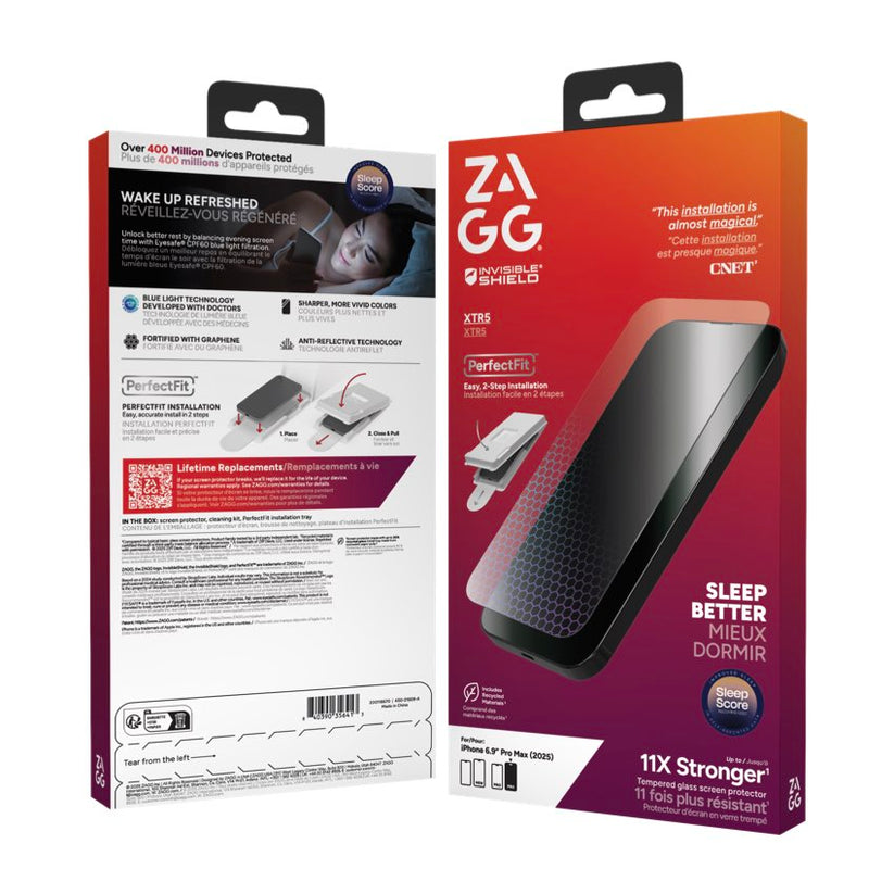 ฟิล์มกระจก iPhone 17 Pro Max รุ่น Glass XTR5 จาก INVISIBLESHIELD ป้องกันรอยขีดข่วน แข็งแรง ทนทาน ลดแสงฟ้า ครอบคลุมเต็มจอ