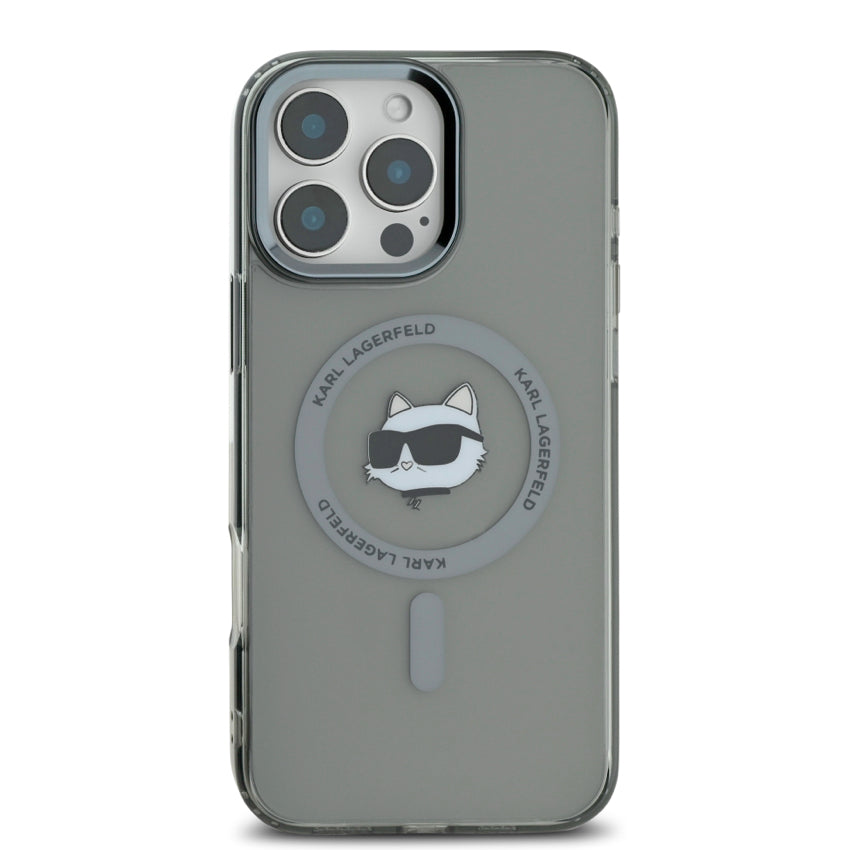 เคสไอโฟน Choupette Head รองรับ MagSafe สำหรับ iPhone 16 Pro สี Black จากแบรนด์ KARL LAGERFELD