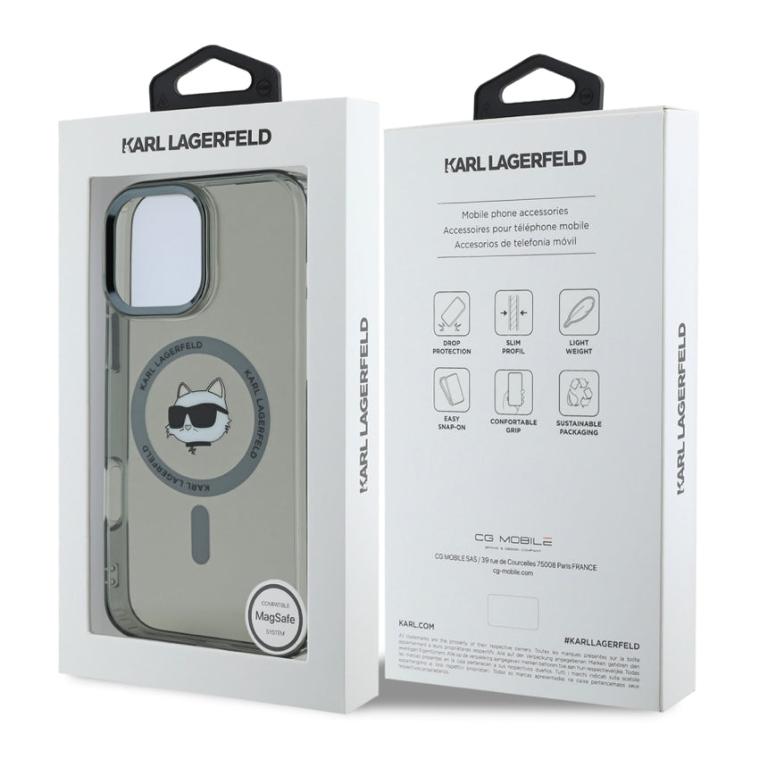 iPhone 16 Pro Case Karl Choupette Head MagSafe - Black