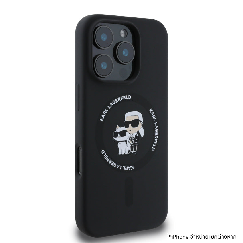 เคสซิลิโคน iPhone 16 Pro Karl Lagerfeld Karl-Choupette รองรับ MagSafe สี Black