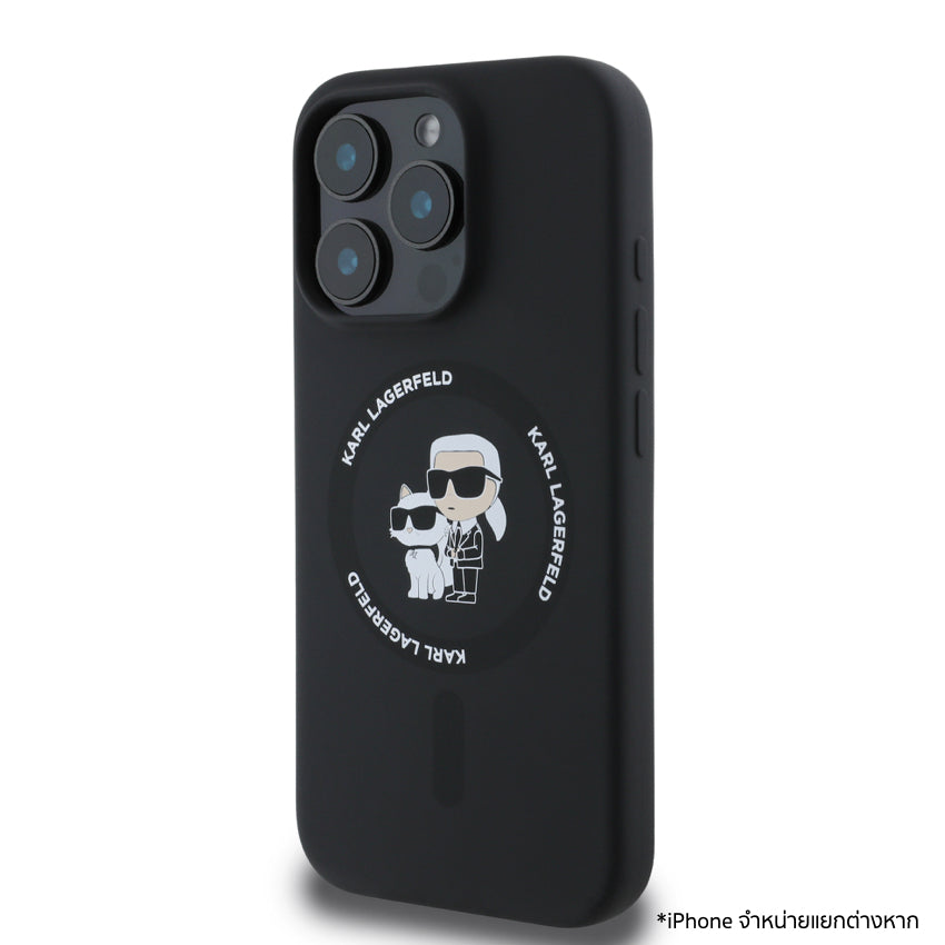 เคสซิลิโคน iPhone 16 Pro Karl Lagerfeld Karl-Choupette รองรับ MagSafe สี Black