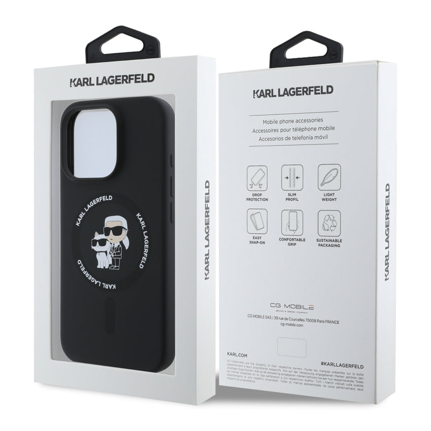 เคสซิลิโคน iPhone 16 Pro Karl Lagerfeld Karl-Choupette รองรับ MagSafe สี Black